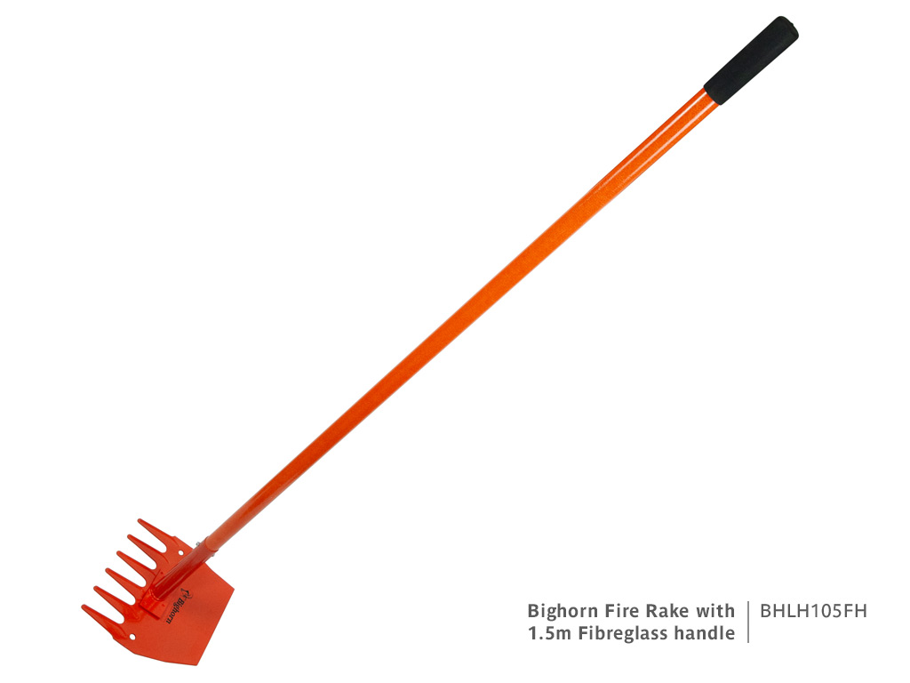 Bighorn Fibreglass Handle Fire Rake | Product code BHLH105FH