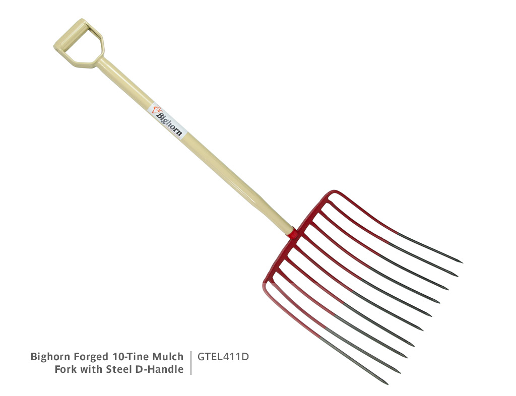Bighorn Forged 10-Tine Mulch Fork | Product code GTEL411D