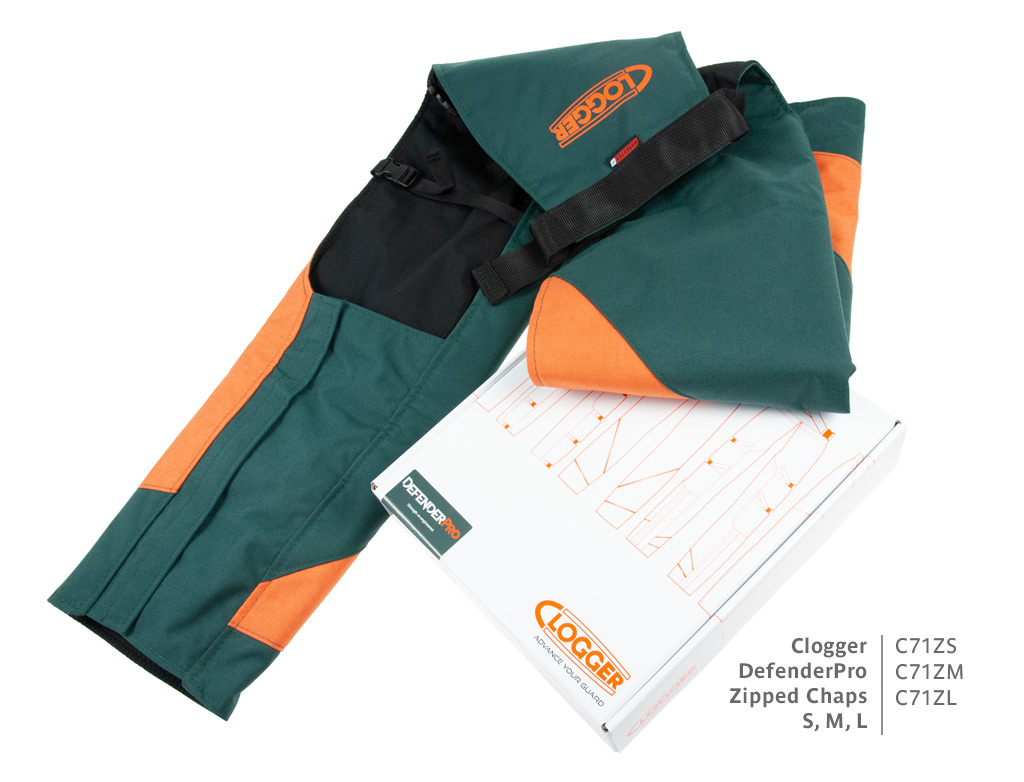 Clogger DefenderPro Zipped Chaps | Packaging detail